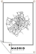 Muurdecoratie Spanje - Stadskaart - Madrid - 120x180 cm - Tuinposter - Plattegrond - Tuindoek - Buitenposter
