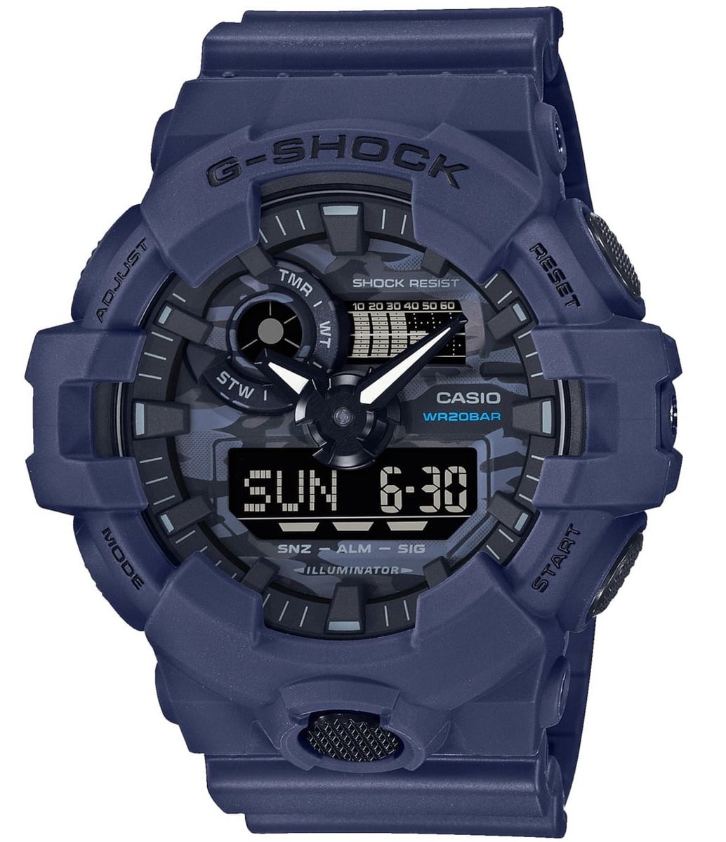 Casio G-Shock GA-700CA-2AER Horloge - Kunststof - Blauw - Ø 50 mm