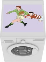 Wasmachine beschermer mat - twee personen tijdens rugby - Breedte 55 cm x hoogte 45 cm