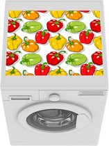 Wasmachine beschermer mat - Patroon - Eten - Paprika - Breedte 55 cm x hoogte 45 cm