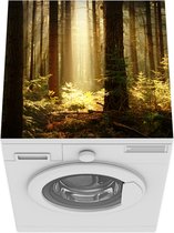Wasmachine beschermer mat - Bos - Bomen - Zon - Breedte 60 cm x hoogte 60 cm