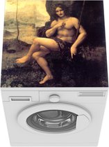 Wasmachine beschermer mat - St John in the wilderness - Leonardo da Vinci - Breedte 60 cm x hoogte 60 cm