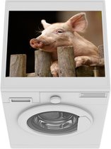 Wasmachine beschermer mat - Varken - Dier - Hek - Breedte 55 cm x hoogte 45 cm