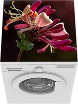 Wasmachine beschermer mat - Close-up van een roze kamperfoelie - Breedte 60 cm x hoogte 60 cm