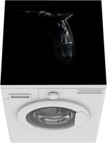 Wasmachine beschermer mat - Paard - Licht - Zwart - Breedte 60 cm x hoogte 60 cm
