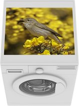 Wasmachine beschermer mat - Fitis op gele bloemen - Breedte 55 cm x hoogte 45 cm