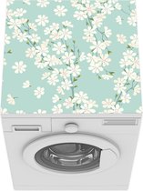 Wasmachine beschermer mat - Een bloemdessin illustratie van kersenbloesem - Breedte 60 cm x hoogte 60 cm