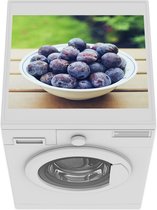 Wasmachine beschermer mat - Kom vol pruimen in een achtertuin - Breedte 55 cm x hoogte 45 cm