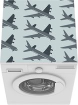 Wasmachine beschermer mat - Vliegtuig - Groen - Patronen - Breedte 60 cm x hoogte 60 cm