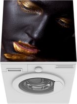 Wasmachine beschermer mat - Vrouw - Goud - Zwart - Breedte 60 cm x hoogte 60 cm