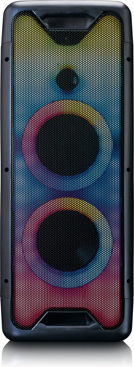 Lenco PA-200 – Bluetooth Party Speaker met LED animatie – TWS-functionaliteit – Microfoon ingang - Zwart