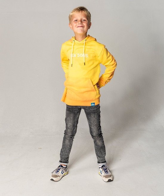 SEA'SONS - Hoodie Jongens/Meisjes - Kleurveranderend - Tie-Dye - Oranje/Geel - Maat 116