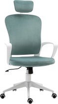 Vinsetto Kantoorstoel ergonomische draaistoel PC stoel in hoogte verstelbaar fluweel turkoois 921-327