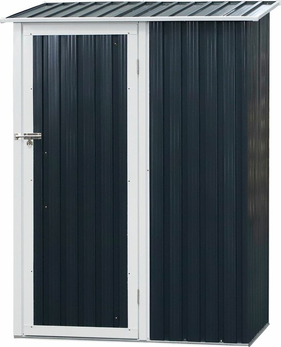 Tuinhuis van metaal, 152 x 84 x 182 cm, metalen gereedschapsschuur met