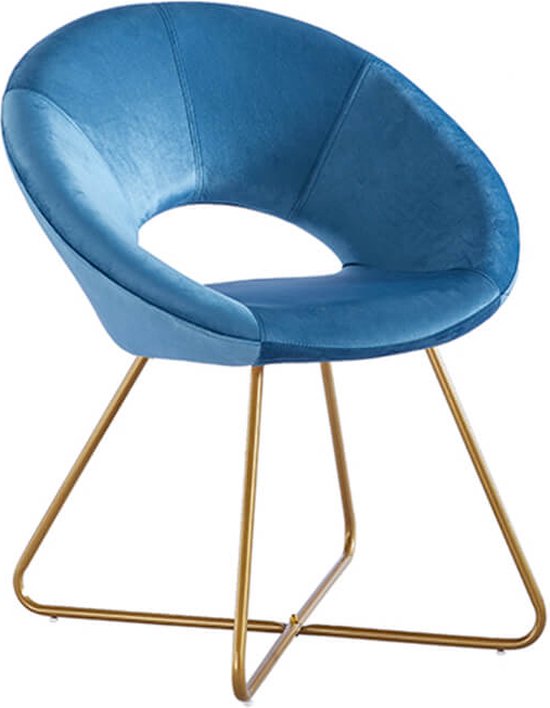 Chaise design en velours SELESA - Blauw
