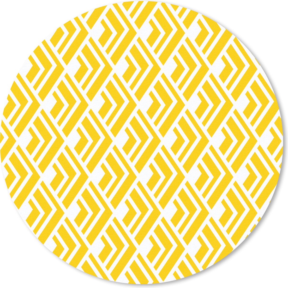 Muismat rond 20x20 cm - Mousepad Geometrie - Zomer - Diamant - Geel - Patroon - Ronde muismatten