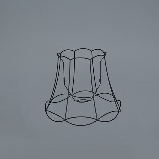 Cadre granny QAZQA - Abat-jour - Ø 390 mm - Zwart