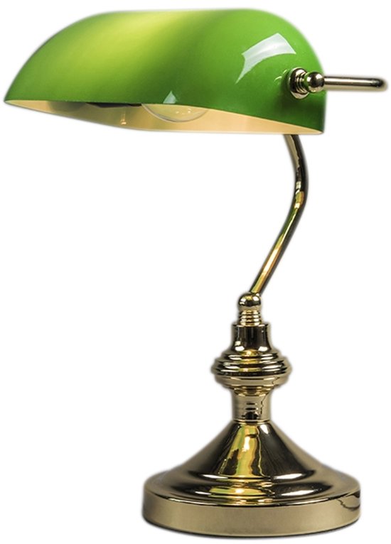 QAZQA Banker - Notarislamp - 1 lichts - goud/messing