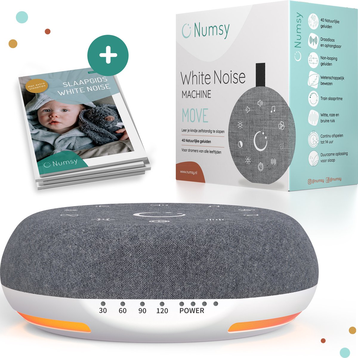 Numsy Move White Noise Machine Baby - Witte Ruis Machine - Numsy