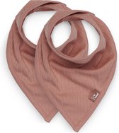 Jollein Bib Bandana - Basic Stripe - Rosewood - 2 Pièces