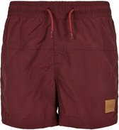 Urban Classics - Block cherry Kinder zwembroek - Kids 134/140 - Bordeaux rood