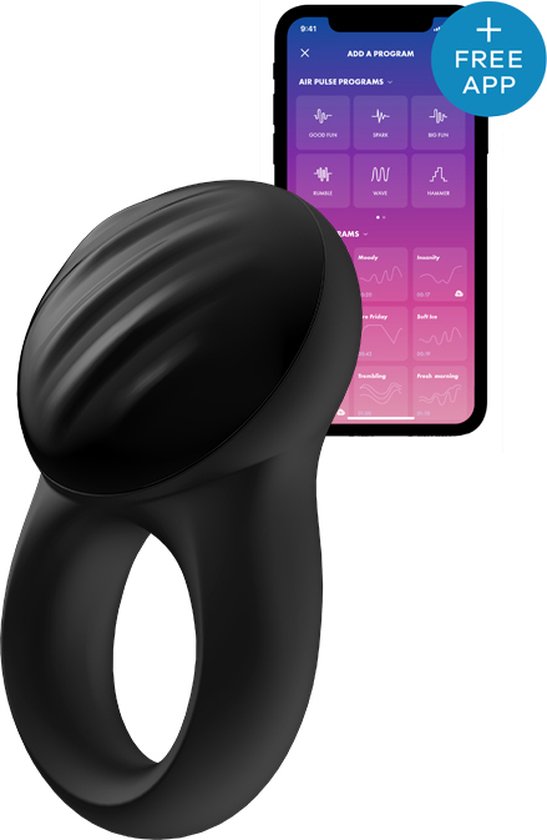 Satisfyer 'Signet Ring Connect App', penisring / cockring met app (8,5 cm)