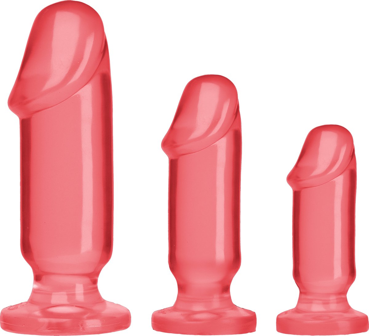 Doc Johnson Crystal Jellies Buttplug/anaaldildo Anal Starter Kit roze - 9,65 cm