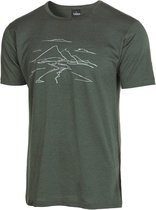 T-shirt Ivanhoé Agaton Mountain pour homme - 100% laine mérinos - Vert