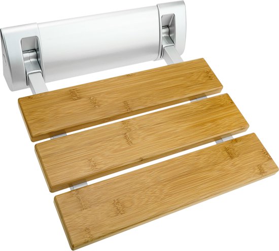 PrimeMatik - Opklapbare douchestoel. Klapstoel voor bamboe en aluminium hout 320x328mm