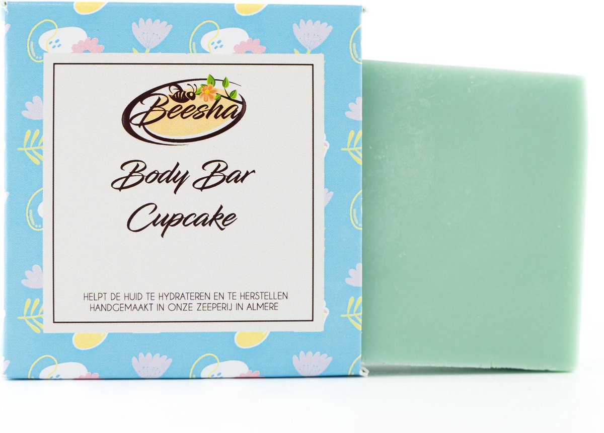 Beesha Body Bar Cupcake | 100% Plasticvrije en Natuurlijke Verzorging | Vegan, Sulfaatvrij en Parabeenvrij