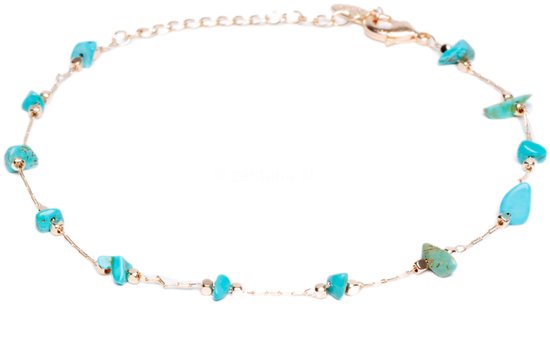 Zentana Anklet - Footstrap Turquoise Gemstones - Bijoux de pied - Créativité