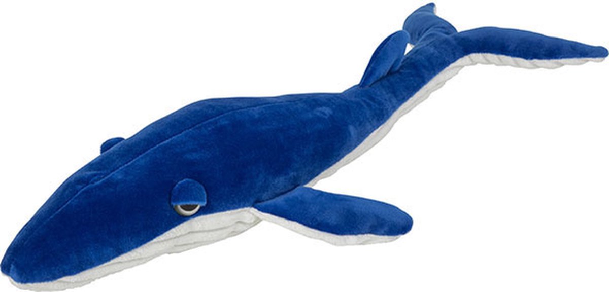 Nature Planet Pluche blauwe vinvis - walvis knuffel - 60 cm - walvissen knuffels