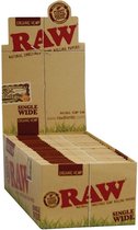 RAW Single Wide Organic Vloei - Vloeipapier - Rolling paper (Smoking) - Korte Vloei - 50 Stuks/Display