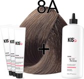 Coffret coloration cheveux LARGE - 4C Medium cassis | KIS - (3 x teinture pour les cheveux et 1L de peroxyde d'hydrogène) - NL Haarverf set LARGE - 4C Middel cassis | KIS - (3 x haarverf & 1L watersofperoxide)