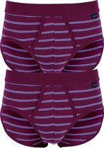 SCHIESSER Original Classics sportslips (2-pack) - Feinripp met gulp - bordeaux rood gestreept - Maat: L