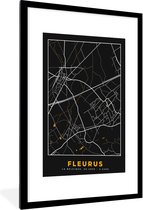 Fotolijst incl. Poster - Fleurus - Stadskaart - Gold - Plattegrond - Kaart - 60x90 cm - Posterlijst