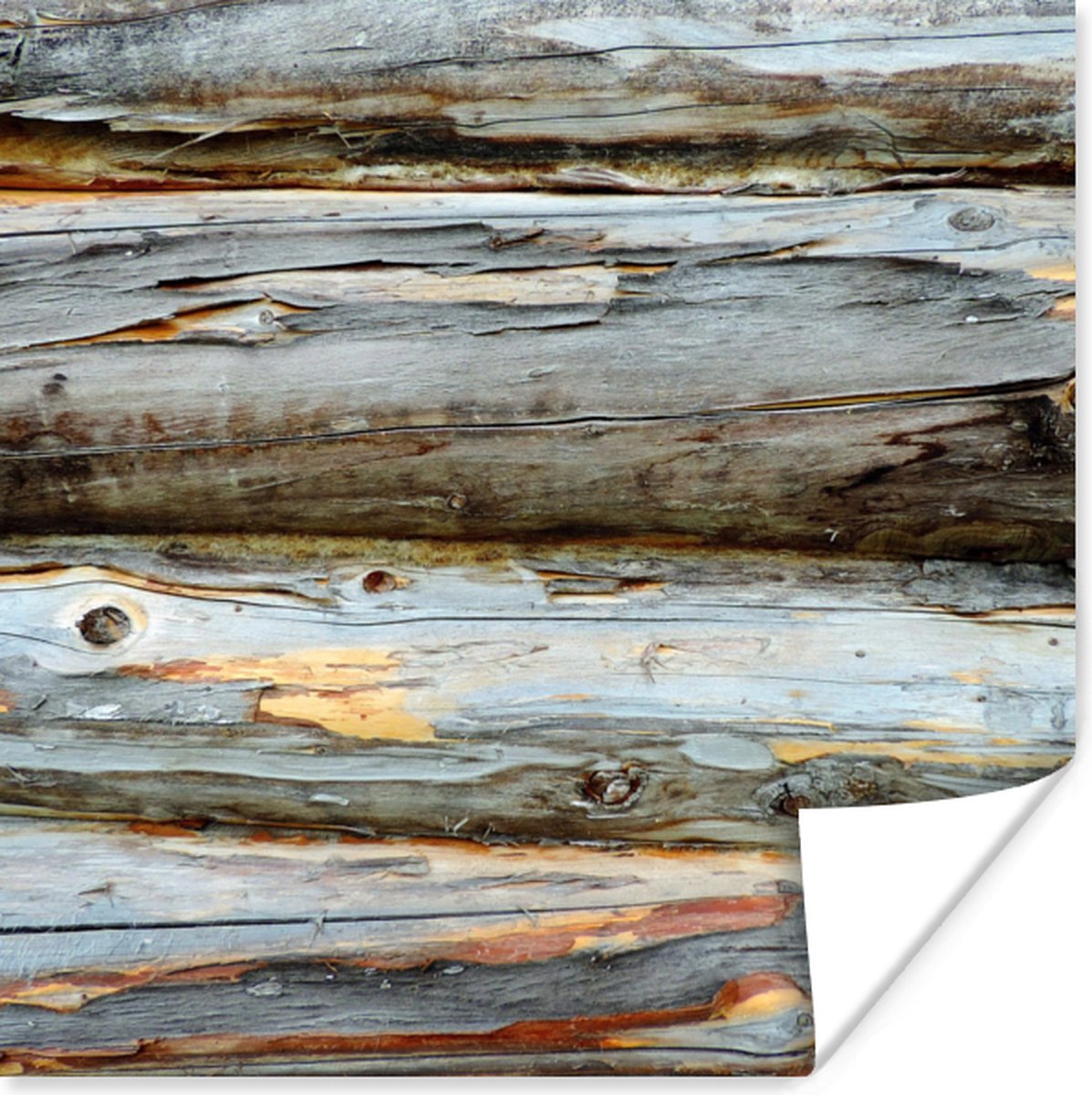 Poster Rustiek - Hout - Planken - Grijs - 30x30 cm