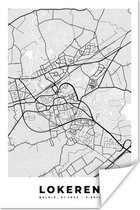 Affiche België – Lokeren – City Map – Map – Zwart Wit – Plan d'étage - 40x60 cm