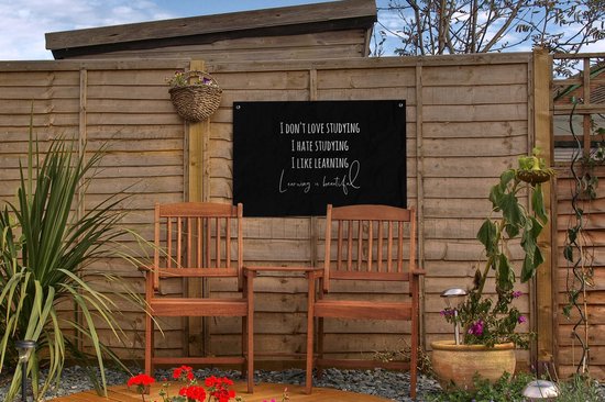 Décoration de jardin Citation - Étude - Amour - 60x40 cm - Affiche de jardin - Toile de jardin