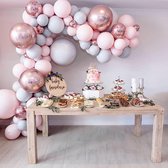 121 PCs Pink Grey Ballonboog – Ballon Verjaardag – Decoratie- Babyshower – Verjaardag – Bruiloft – Feest - Complete Set