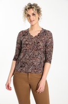 Cassis Dames T-shirt met abstracte print - T-shirt - Maat 38