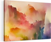 Artaza Canvas Schilderij Abstracte Kunst - Verschillende Lichte Kleuren - 120x80 - Groot - Foto Op Canvas - Wanddecoratie