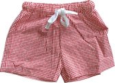 Korte broek - rood/wit - geblokt - maat 68