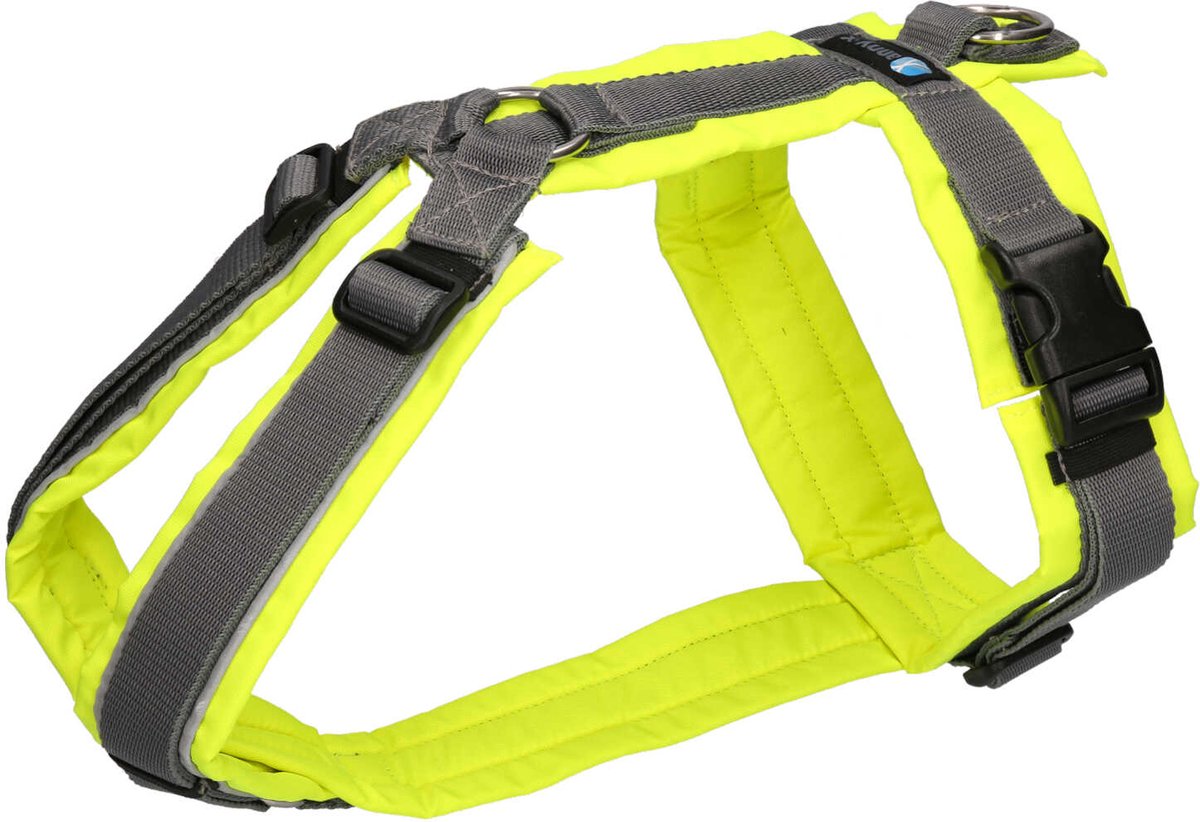 AnnyX Hondentuig - PROTECT - Speurtuig - Grijs/Neongeel - maat S - Borstomvang 52-64cm - Gewicht hond 9 -19 kg