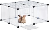 Relaxdays konijnenren met dak - binnen en buitenren met deur - 37 x 75 x 75 cm - knaagdier