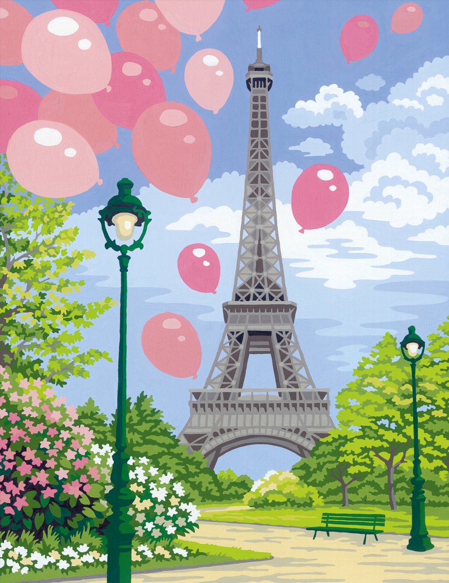 Ravensburger CreArt Spring in Paris - Schilderen op nummer voor volwassenen - Hobbypakket — afbeelding 6