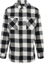 Urban Classics Overhemd -XXL- Long Oversized Checked Zwart/Wit