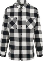 Urban Classics Overhemd -L- Long Oversized Checked Zwart/Wit