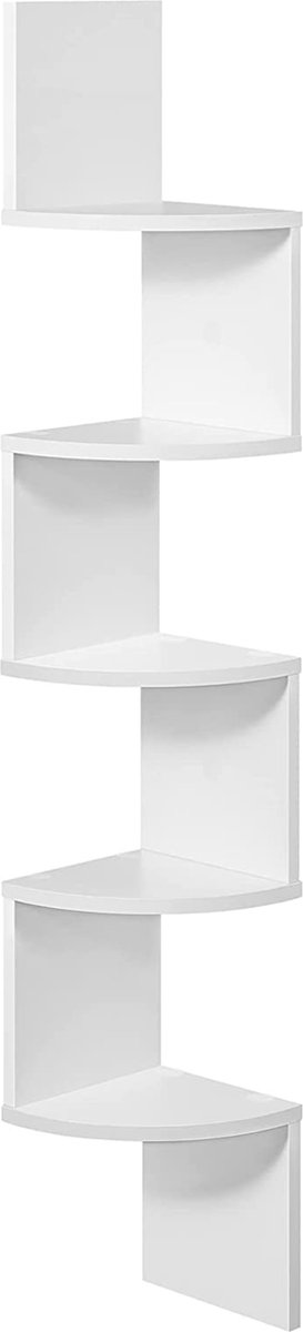 Wandplank - Wandrek - Zigzag design - Moderne plank - Hoekplanken - Woonkamer / Studeerkamer - Wandkast - Wit - LBC20WT