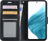 Hoes Geschikt voor Samsung A53 Hoesje Book Case Hoes Flip Cover Wallet Bookcase - Zwart